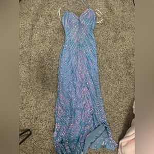 WINDSOR SPARKLY BLUE SEQUIN DRESS